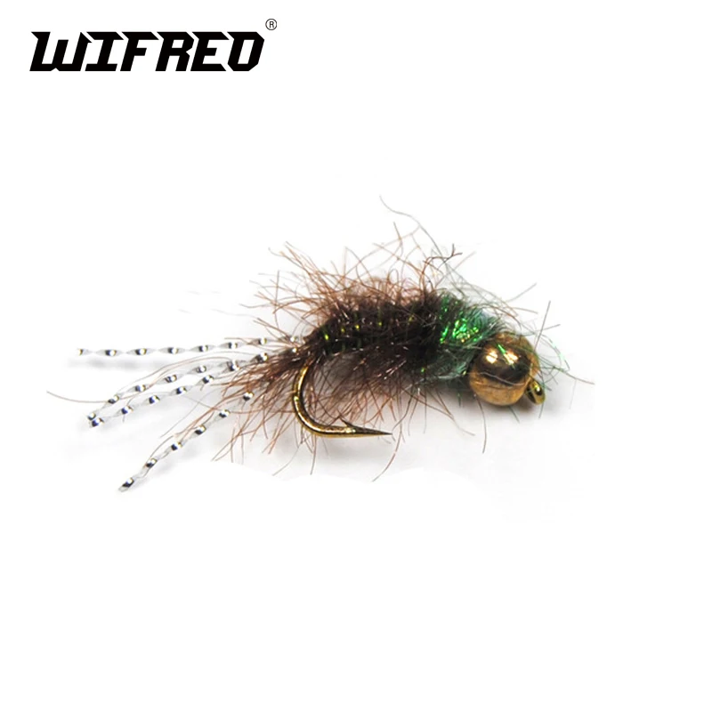 Wifreo 8 шт. 12 # латунные бусины головки Нимфа мухи Багги корпус флэш форель хвост