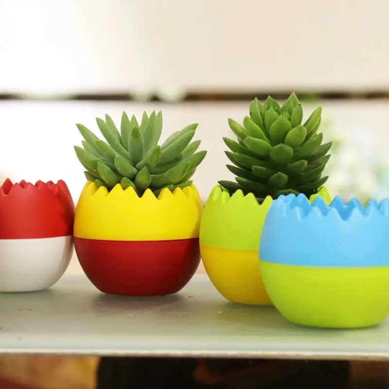 

Freeshipping Gardening Mini Plastic Flower Pots for Home Office Decor Plants lazy storage pot Bonsai Planter
