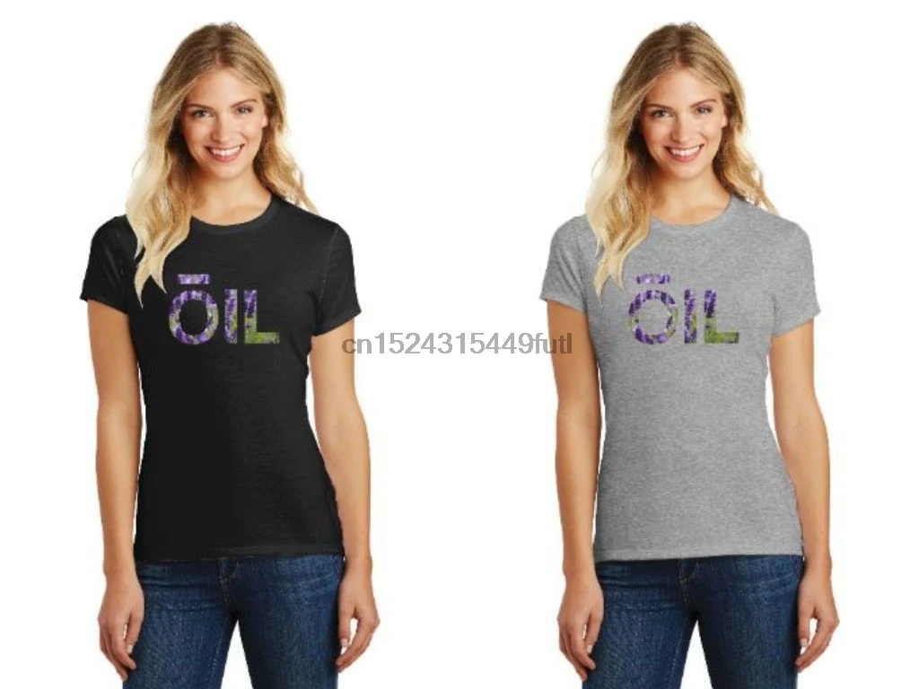 

Ladies Lavender OIL T-Shirt Essential Oils Design Doterra Black or Grey Womens