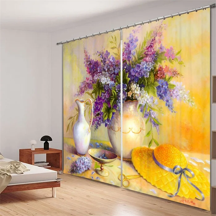 Ван Гог Картина маслом Звездная ночь фон ткань шторы затемненные гостиная спальня окно французская дверь украшение дома - Цвет: 4