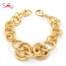 Солнечный ювелирные изделия звено цепи Браслеты браслеты Высокое качество Медь Модные украшения для Для женщин для вечерние свадебные туфли для повседневной носки в подарок