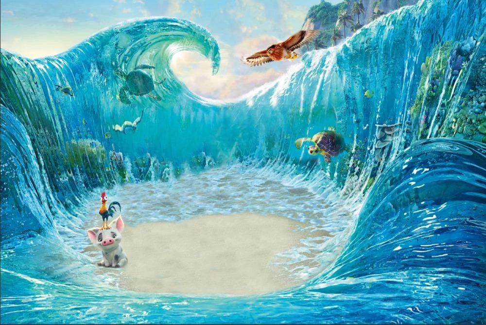 子供キッズ背景ビニール布高品質コンピュータ印刷moana Waialikiマウイサージング波動物のバックドロップ Background Aliexpress
