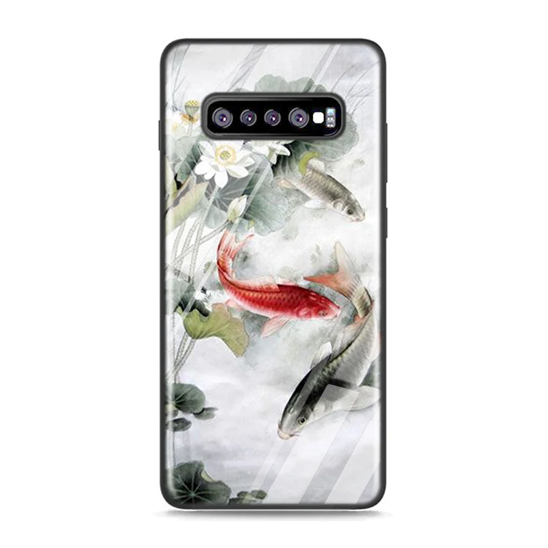 Черный силиконовый чехол Китайские Рыбы Koi для Samsung Galaxy Note 10 9 8 Pro M30 M20 S10E S10 5G S9 S8 S7