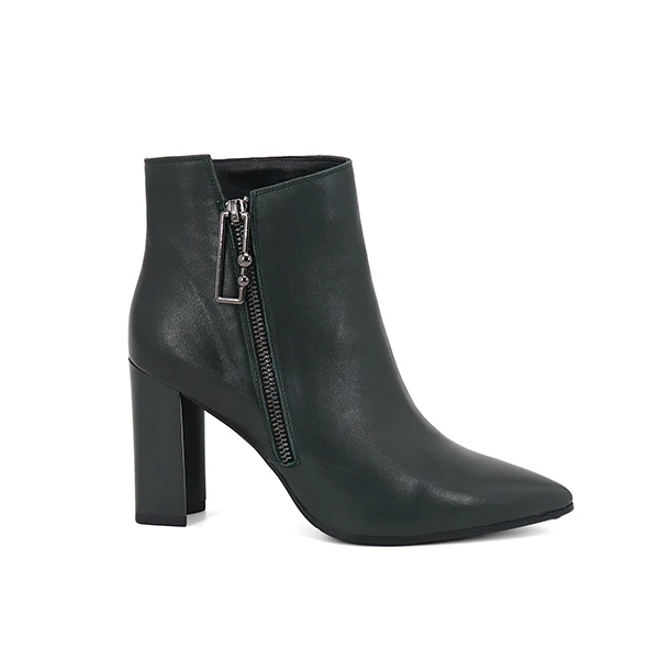 SOPHITINA/Новинка года; ботильоны из овечьей кожи; пикантная женская обувь с острым носком на высоком каблуке; высококачественные теплые зимние ботинки на металлической молнии; M82 - Цвет: Dark Green