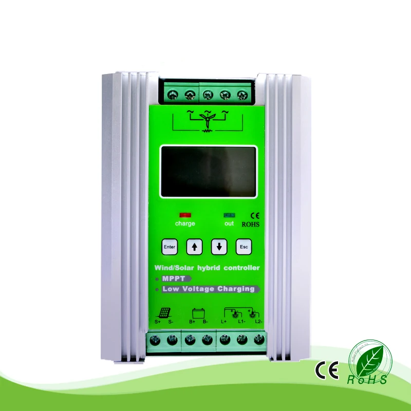 300W/400W Vento 200W/300W/400W/500W Booster Solare Tipo 12V/24V Regolatore Ibrido Automatico Mppt Con Carico Di Scarico, Controllo Dell'Illuminazione 