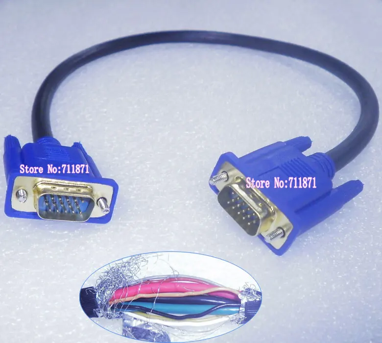 0.5M Male to Male 15 Pin Coarse Gold plated copper VGA D Sub Video