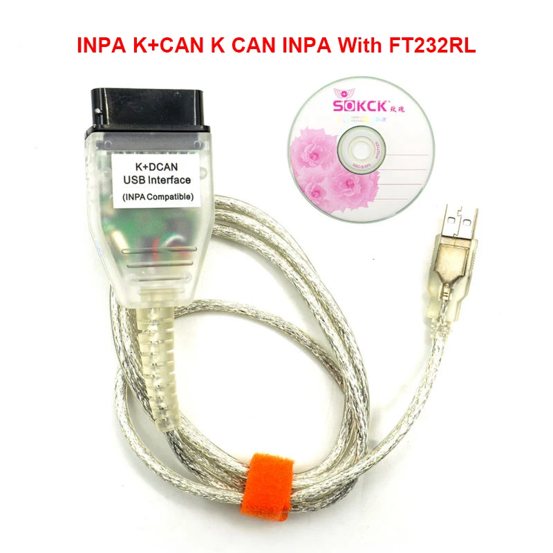 Для BMW INPA K+ CAN K CAN INPA с чипом FT232RL с переключателем для BMW INPA K DCAN USB интерфейсный кабель для BMW K CAN Inpa - Цвет: inpa