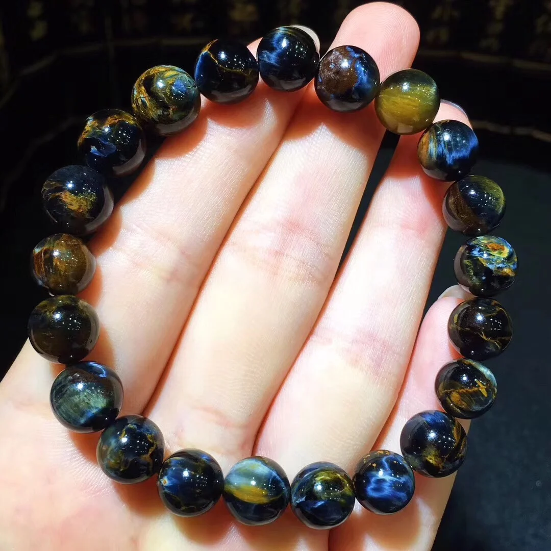 

B16220 9mm Natural 100% Namibia Pietersite Blue Red Beads stone Round Bead Bracelets Man Women