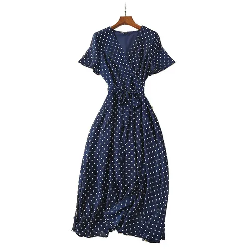 elegant chiffon v neck midi ew arrival 2018 casual dresses summer women