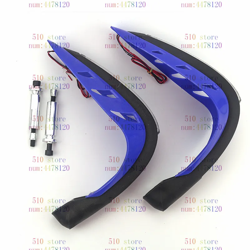 Универсальный Мотоцикл рукавицы ручной протектор с светодио дный свет для мотоцикла Велосипеды Choppers Crusiers Touring синий цвет