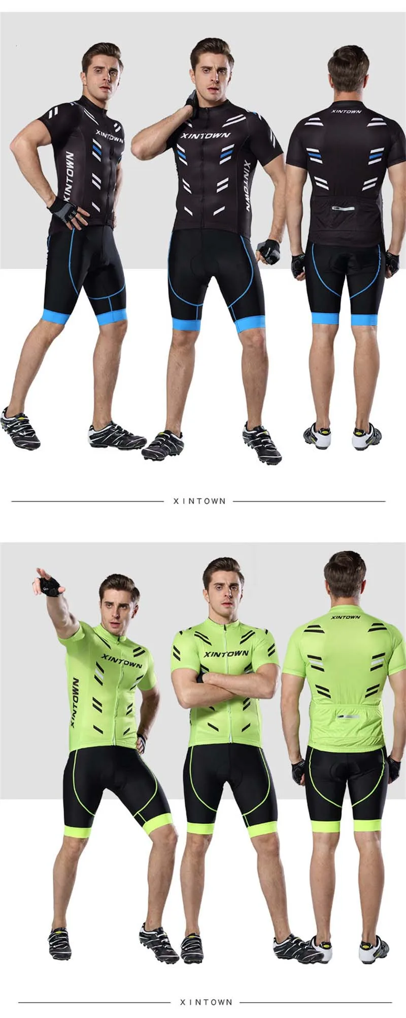 XINTOWN Велосипедная форма летние шорты рукавом мужские майки комплекты ropa ciclismo Quick-dry дышащий Биб шорты велосипед Clothi