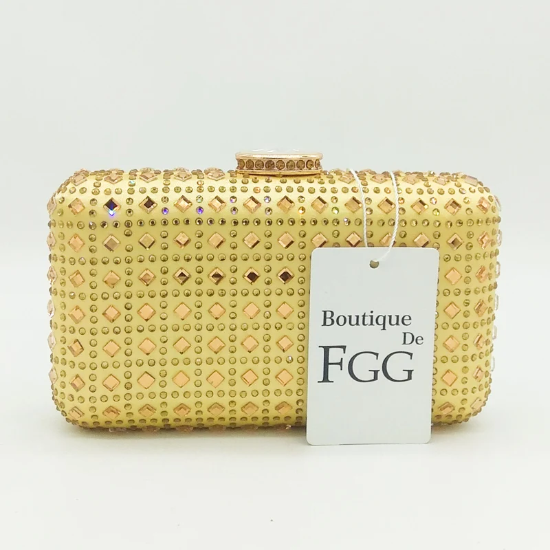 Boutique De FGG розовый клатч с кристаллами цвета шампанского, вечерняя сумочка, женские свадебные сумочки с бриллиантами, сумка для невесты