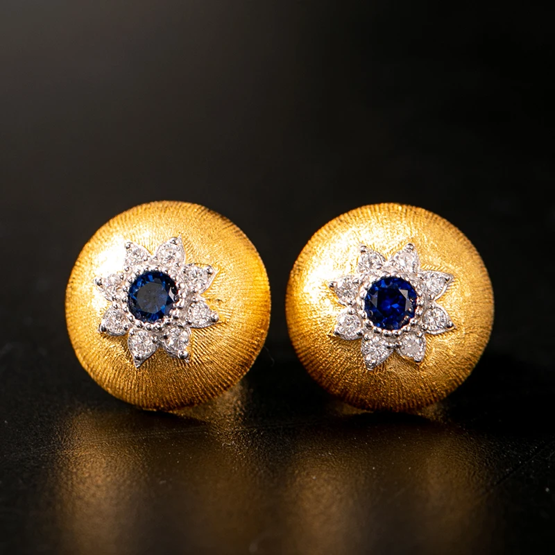 

925 Silver Zircon Ear Stud Jewelery Women European Court style vintage style