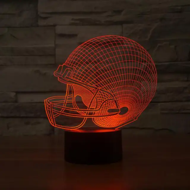 Football Helmet Colorful Acrylic 3d Lamp Touch Visual Stereo Light
