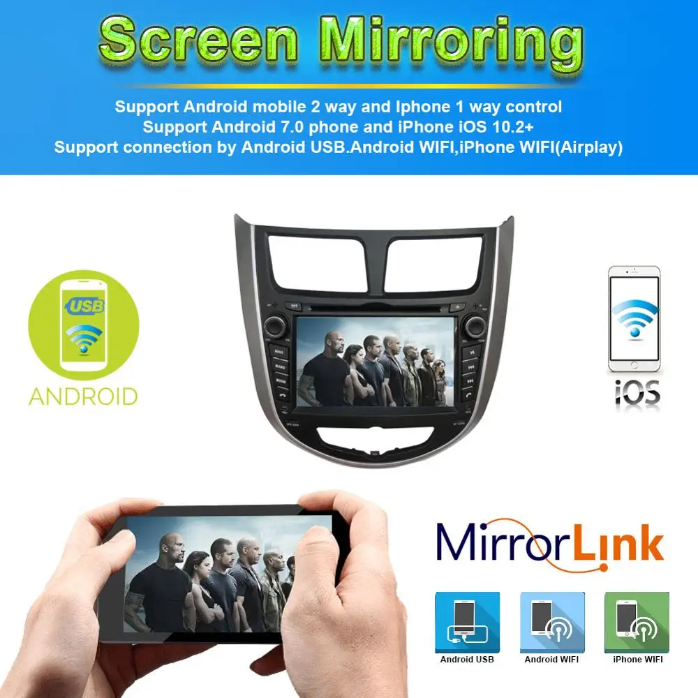 Android 9.0 car dvd for Hyundai Verna/Accent/Solaris/Grand Avega Hatchback/Accent Blue/Accent WIT Hatchback 2011- GPS player