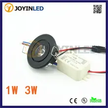 DHL 100 шт./лот AC85-265V 3 Вт Мини Черный Встраиваемый светодиодный точечный потолочный светильник для дома гостиной спальни