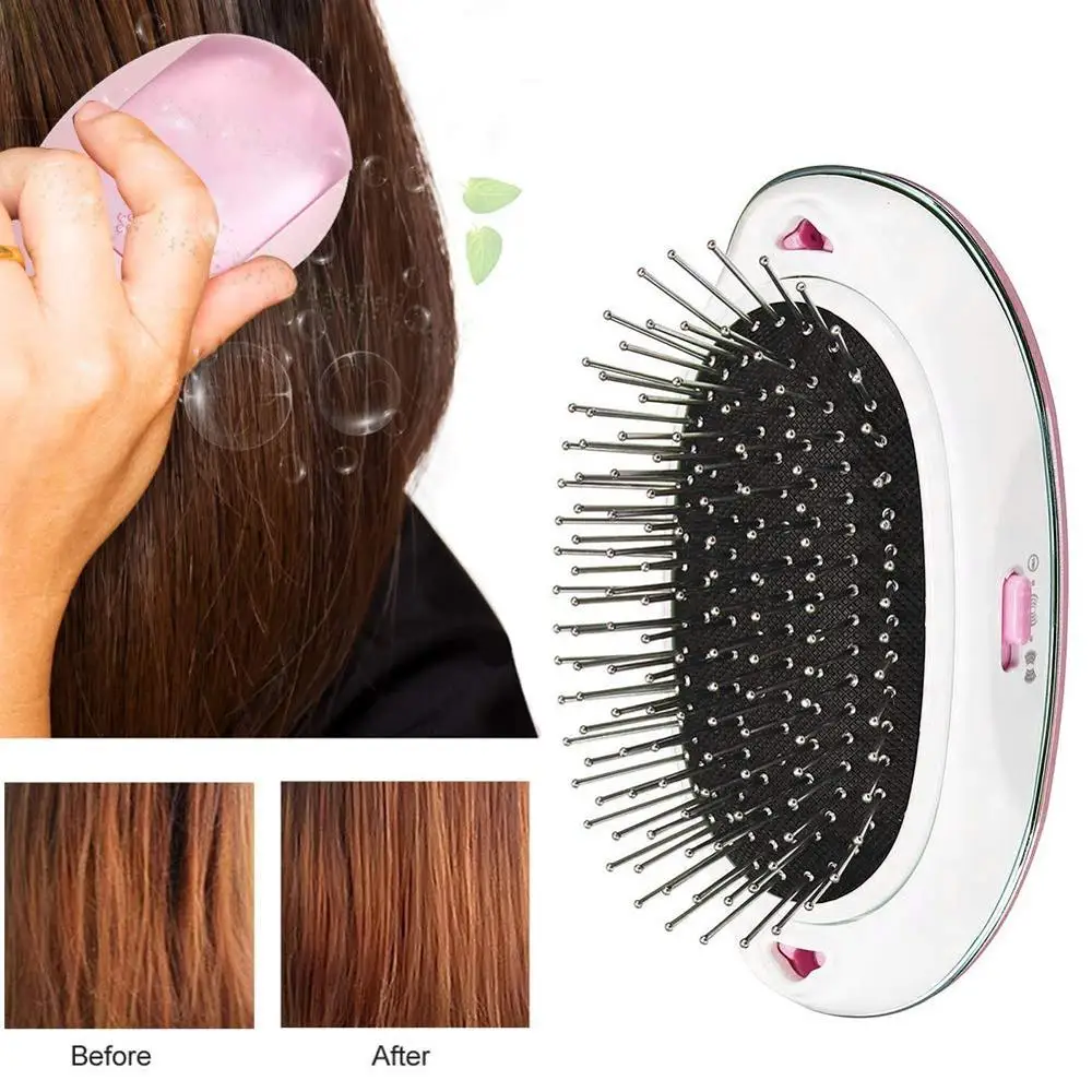 2020 Portable Electric Ionic Hairbrush Mini Hair Brush Comb Massager
