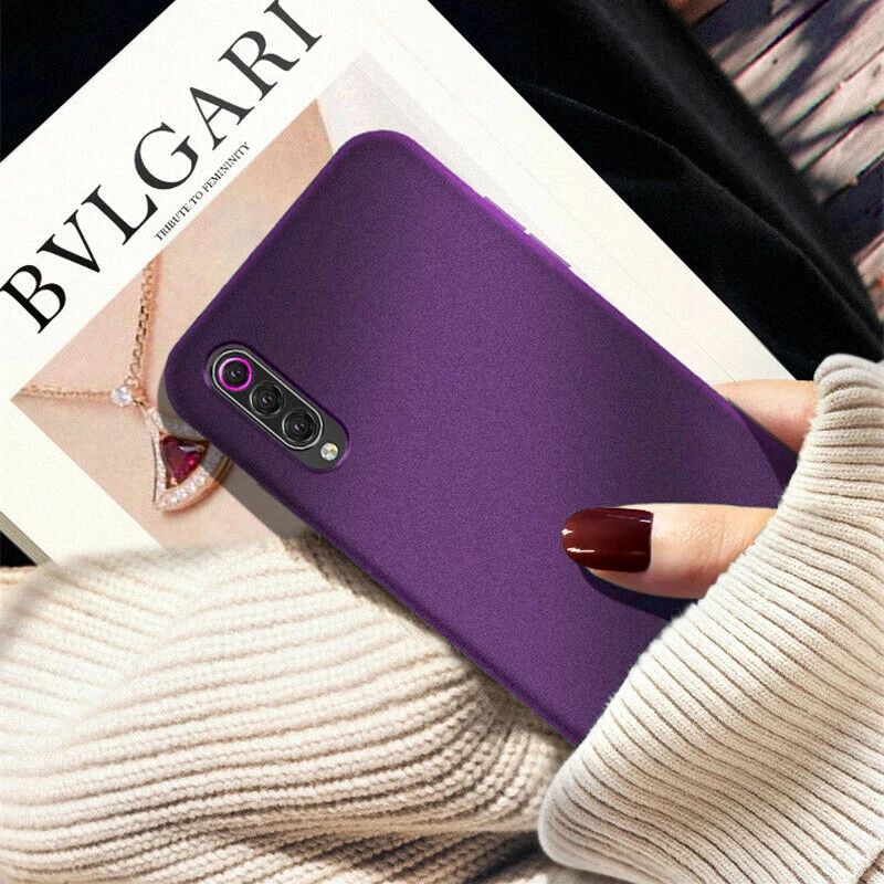 Ультратонкий матовый чехол для телефона для Xiaomi mi A3 A2 9 9SE 9T 9 Lite рro мягкая накладка на заднюю панель из силикона для Red mi Note 7, 8, 8T 10 5 8A 7A K20 - Цвет: Purple