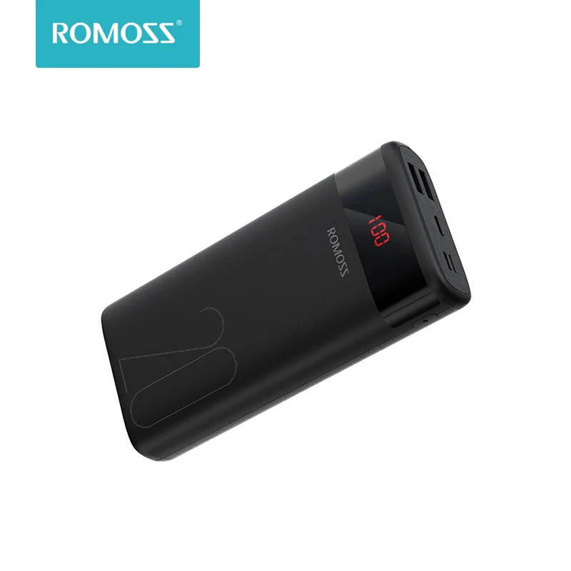 Цена ROMOSS Ares 20 20000 мАч Портативное зарядное font b USB b font устройство Type портативное зарядное устройство, внешний аккумулятор 5V 2.1A со светодиодным дисплеем дл...