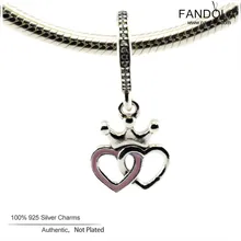 Коронная подвеска в форме сердечка амулеты из стерлингового серебра 925 пробы оригинальные Бусины Подходит браслет в европейском стиле Argent ювелирные изделия Продвижение