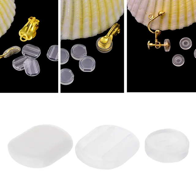50pcs Clear Comfort Earring Pads Silicone Anti Pain Cushion For Clip 50pcs Clear Comfort Earring Pads Silicone Anti Pain Cushion For Clip On Earrings