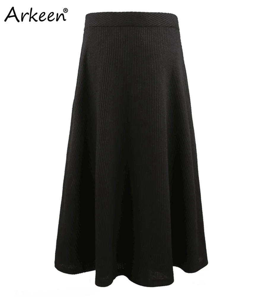 Women Fashion 7XL Casual A Line Long Skater Skirt 2017 Winter Vintage