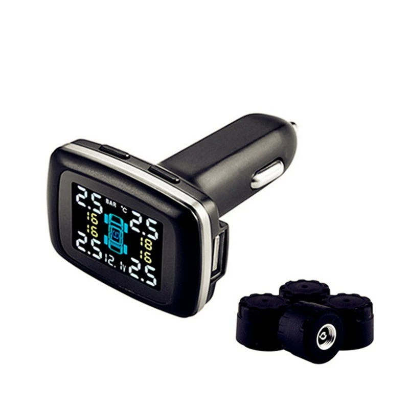

Smart Car TPMS Tire Pressure Monitoring System cigarette lighter Digital LCD Display Auto Security Alarm Systems Tyre Pressure