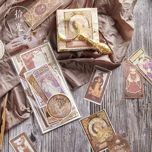 60 pçs/lote Dourado Do Vintage decorativo pena decoração adesivo DIY álbum diário scrapbooking etiqueta de papel adesivo