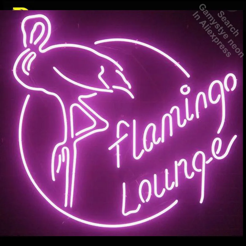 Flamingo Lounge неоновая вывеска для организаций и магазинов светильник неоновый bulbsign Signage Винтаж неоновые знаки реальные Стекло трубка ручной работы пивной бар Паб светильник знак