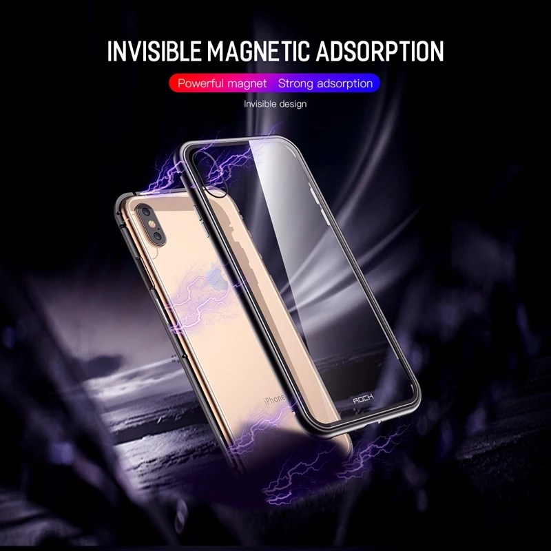 ROCK ультра Магнитный чехол для iPhone X XS Max XR металлический автоматический