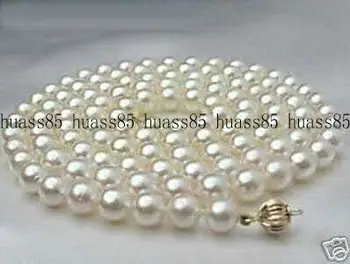 

charmming women's jewelry big round 36'' White Akoya Sea Shell Pearl Necklace 8mm