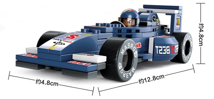 Sluban F1 гоночный автомобиль модель строительные блоки "сделай сам" кирпичики город грузовой автомобиль, обучающие игрушки для детей совместимы с