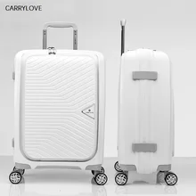 CARRYLOVE Новая мода Сверхлегкий 20 дюймов PP дорожная сумка с передним карманом Сумки на колёсиках Spinner бренд тележка чемодан