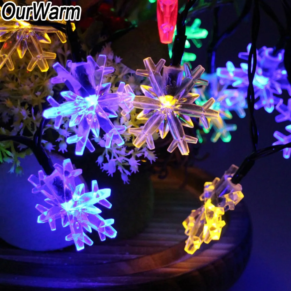 

OurWarm 4M 20 Christmas Tree String Garland Decoration Snowflake Xmas Led Light Wedding Home Garden Glowing Party Supplies