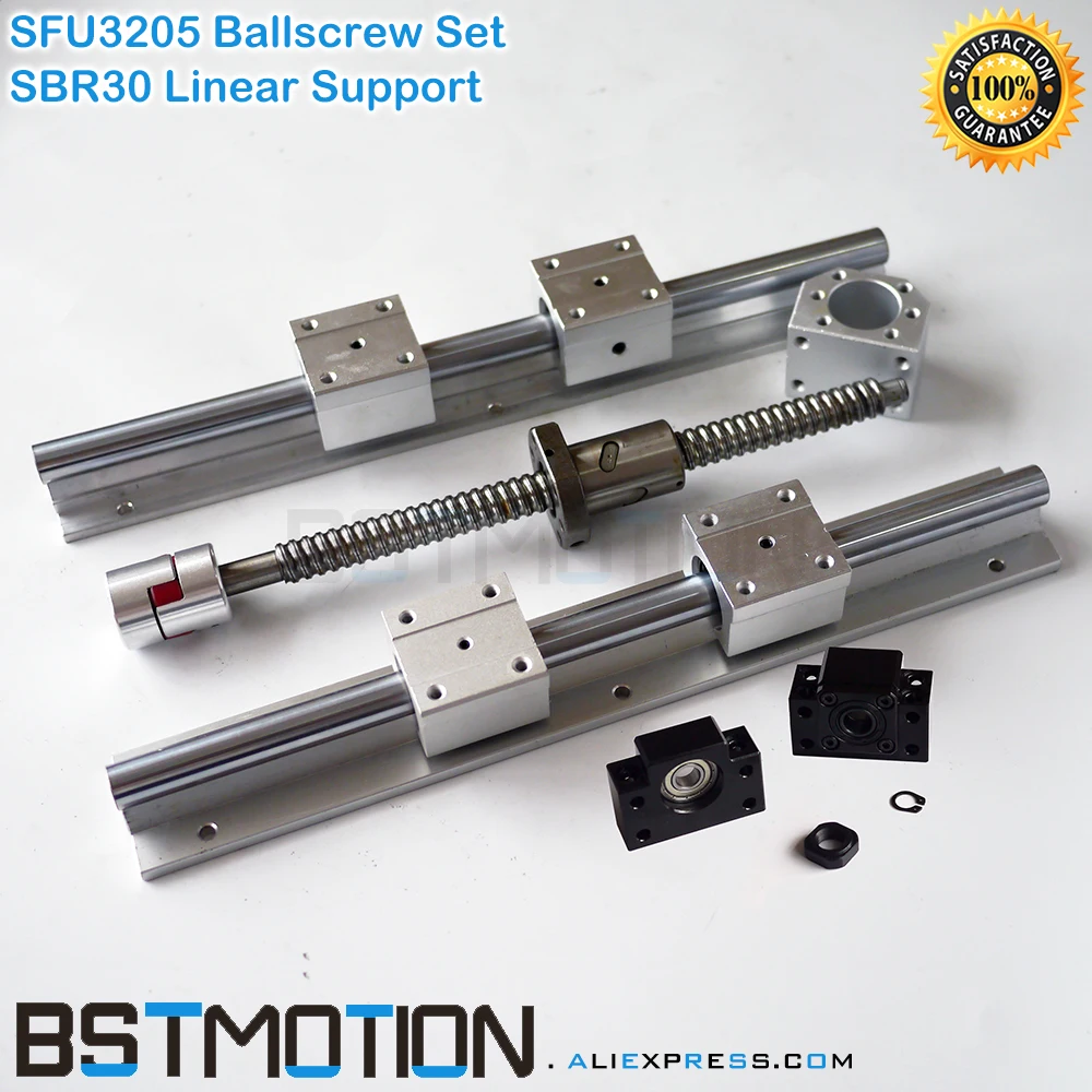RM3205 шариковый винт SFU3205 + SBR30 линейная Опора вала 400 500 600 700 800 900 мм 1000 1100 1200 1300 1400 1500