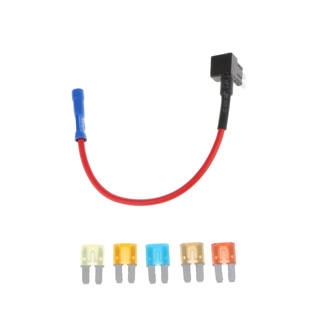 5 Pieces 5A 7.5A 10A 15A 20A Fuse with Add-A-Circuit Fuse TAP Block Holder Mini Add-A-Circuit Fuse Holder