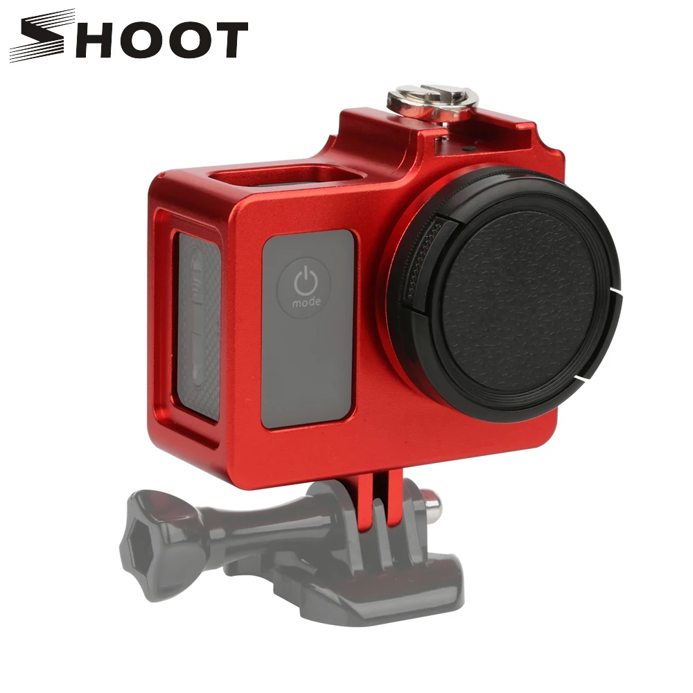 

SHOOT Aluminum Alloy Protective Housing Case Metal Frame Lens Cover UV Filter for SJCAM SJ4000 WIFI SJ6000 SJ7000 H9 Accessory