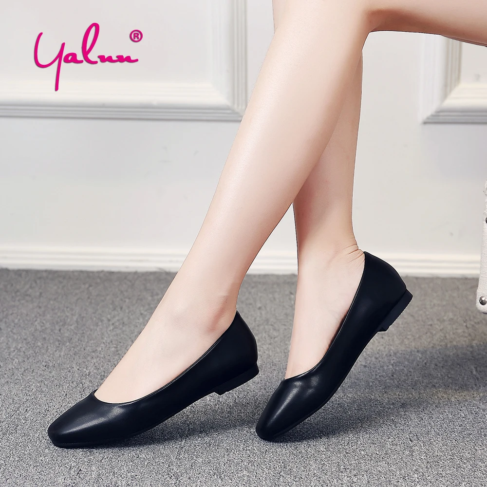 White Square Toe Flat Shoes Women Summer Elegant Leather Slip On Shoes