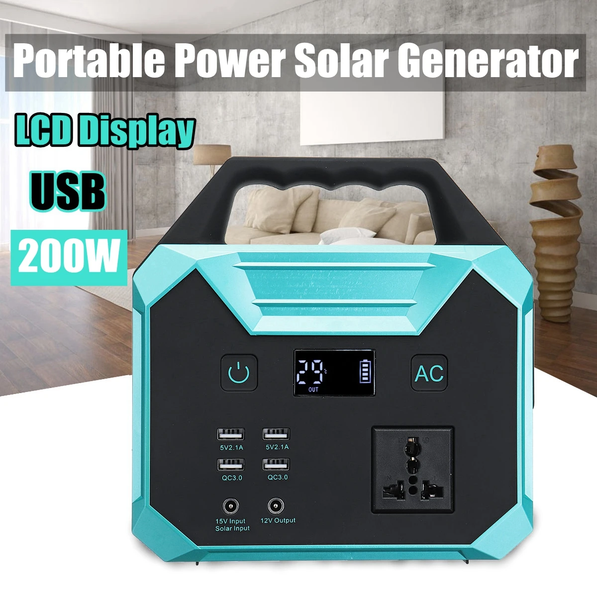

EU/US 250Wh 200W Portable Solar Generator Power Supply Energy Storage Home Outdoor Power Generation USB LCD Display