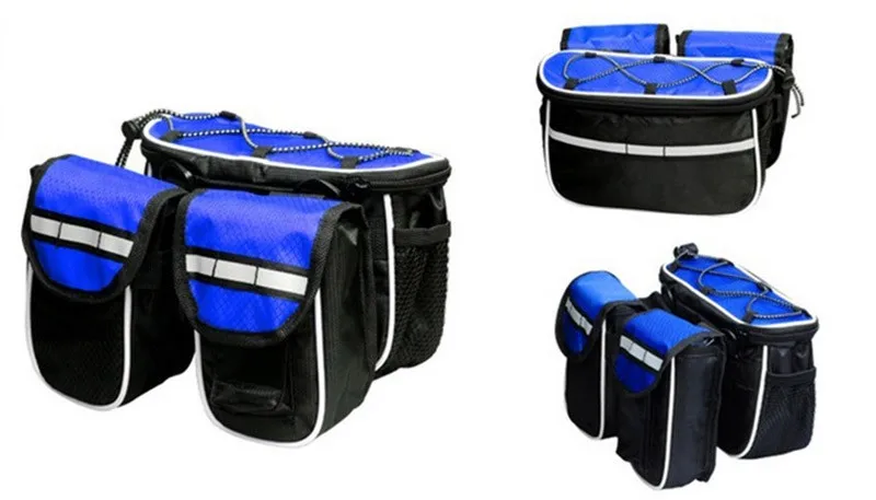 Mountain Bike Bicycle Frame Tube Bag Bicycle Accessories 4 in 1 Cycling Pouch Bags Sport Cycling Panniers Bags Phone Container (4)