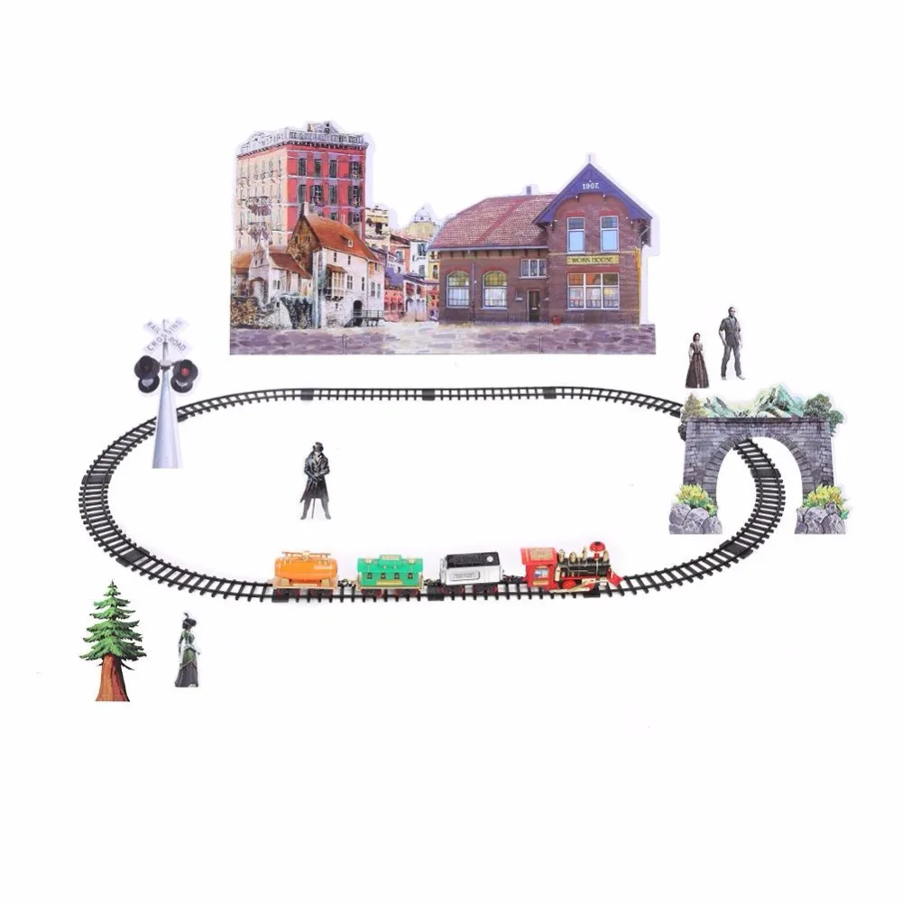 2018 Hot Sale RC Train Model Toys Remote Control Conveyance Train Electric Steam Smoke RC Train