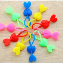 Сердце-образный поток цвета силиконовый хаб закуски зажим запечатывания пластиковый пакет рот галстук луч