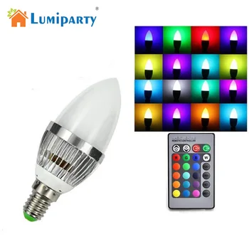 

LumiParty E14 3w RGB LED Candle-like Shape Light Bulb IR Wireless Remote Control 16 Colors Changing Adjustable Bulb Lamp
