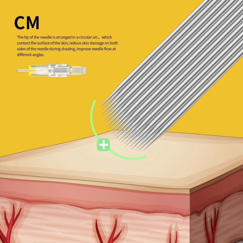 Клеймо 20 шт картридж иглы Одноразовые стерилизованные Перманентный макияж пирсинг иглы для татуировки пулемет EN08-CM