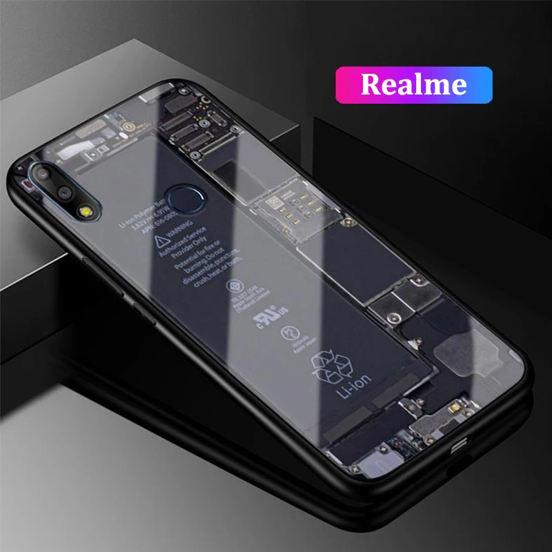 GFAITH Explorer Version glass Case Realme 3 Pro, чехол из закаленного стекла, чехол с полным покрытием для Realme 3 Pro C2 C1 2 5 XT чехол