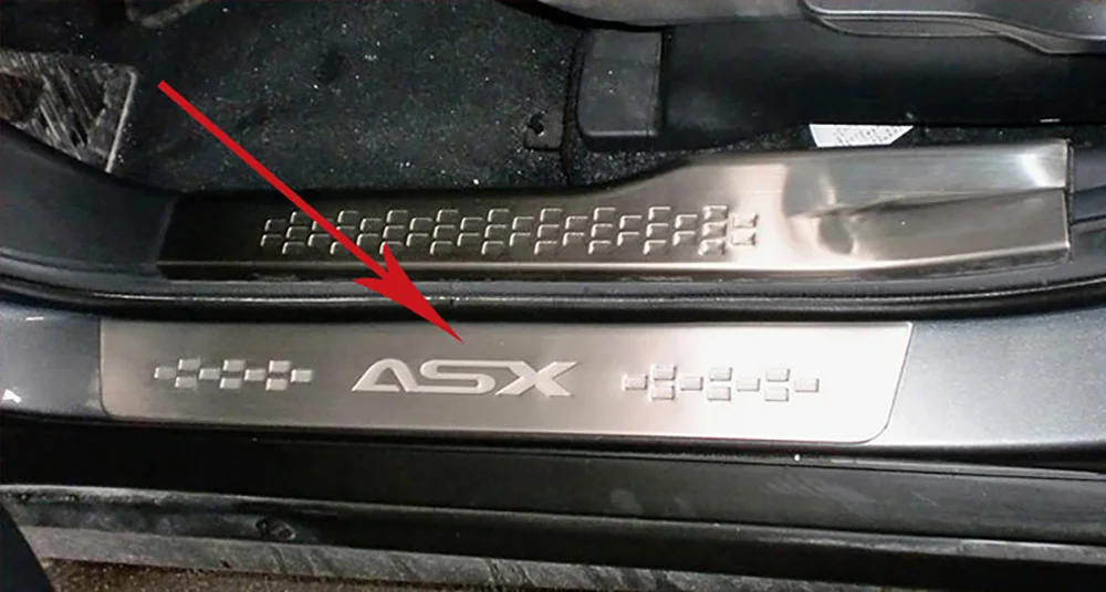Накладки из нержавеющей стали на порог для Mitsubishi ASX 2011 2019|Лепнина интерьера| |
