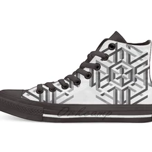 Геометрическая Абстрактная фигура узор дизайн дышащая Повседневная Высокая Топ на шнуровке холщовая обувь кеды для Прямая