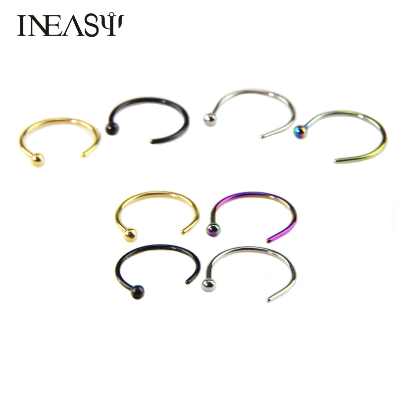Nose Ring Titanium Steel Nose Hoop Body Piercing Jewelry Steel Black
