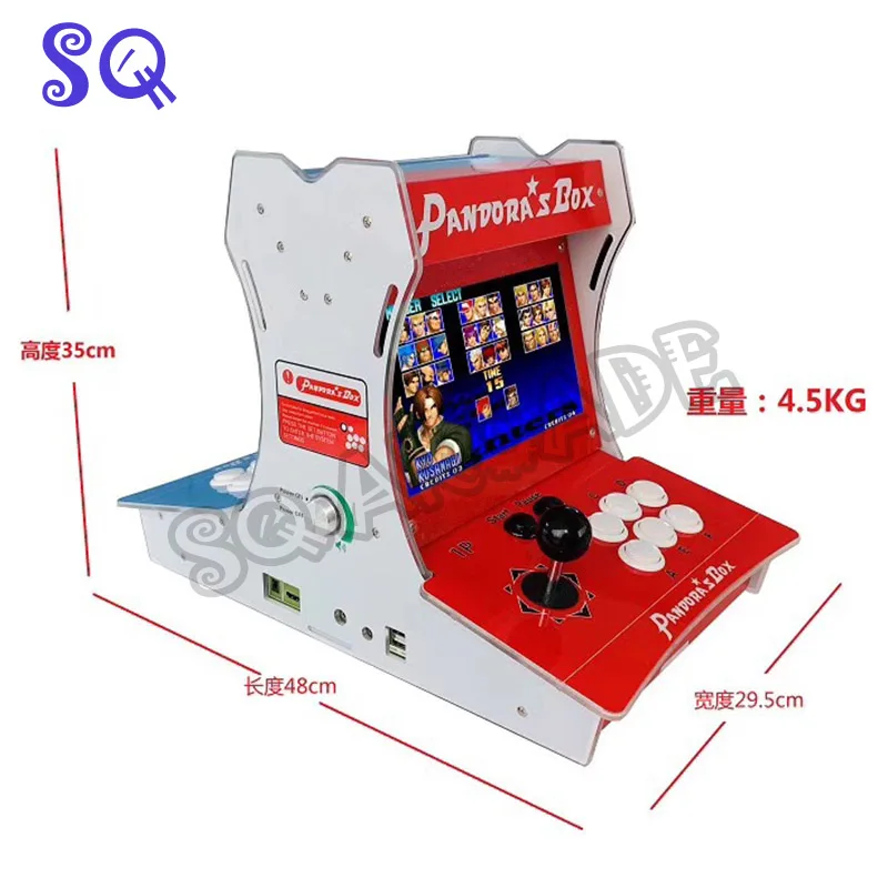 Double fighting bartop arcade mini arcade machine 10.1 inch Dual screen Built in Pandora Box 9 1500 games 2 Player Plug and play
