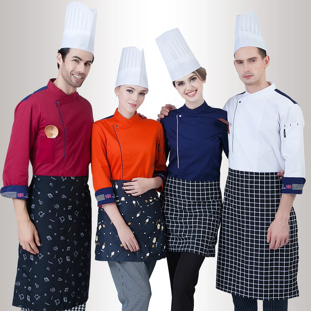 2018 New Arrivals Cook Clothing Cake Baking Master Chef Jacket 1PCS Men